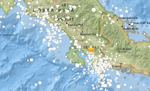 哥斯达黎加南部发生6级地震震源深度19.1千米