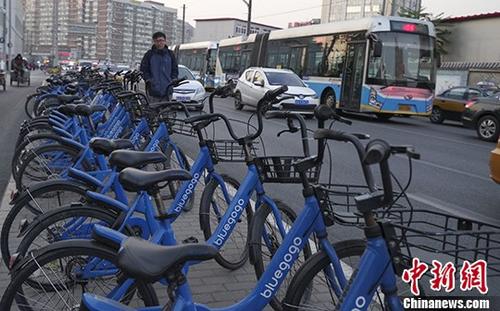 11月16日，北京街头的“小蓝单车”。</p><p  align=